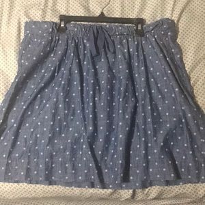 Denim polka dot skirt